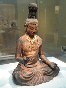 Bodhisattva sculpture by Kaikei, Japan, Kamakura period, early 13th century AD,wood with lacquer, gold, copper, and crystal - Freer Gallery of Art - DSC05530
