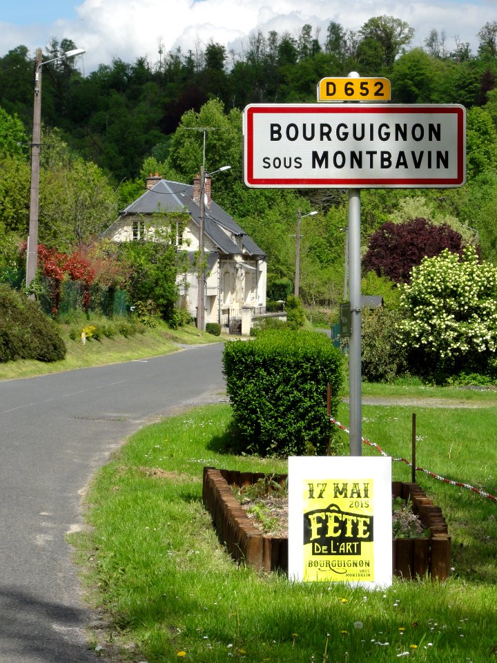 Bourguignon-sous-Montbavin (Aisne) city limit sign