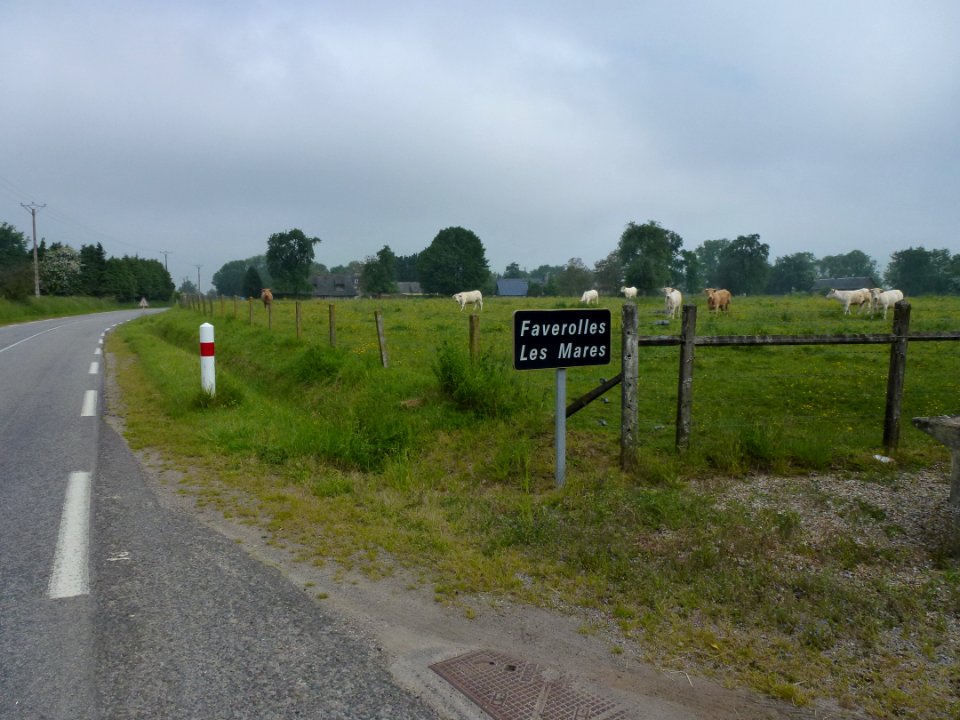 Bournainville-Faverolles (Eure, Fr) city limit sign Faverolles-les-Mares