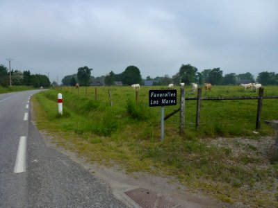 Bournainville-Faverolles (Eure, Fr) city limit sign Faverolles-les-Mares