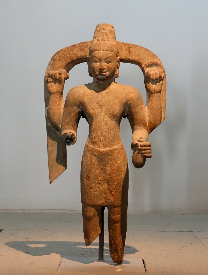 Bodhisattva Maitreya, Ngai Hoa Thuong, Tra Vinh, 7th-8th century AD, sandstone - Museum of Vietnamese History - Ho Chi Minh City - DDSC06066
