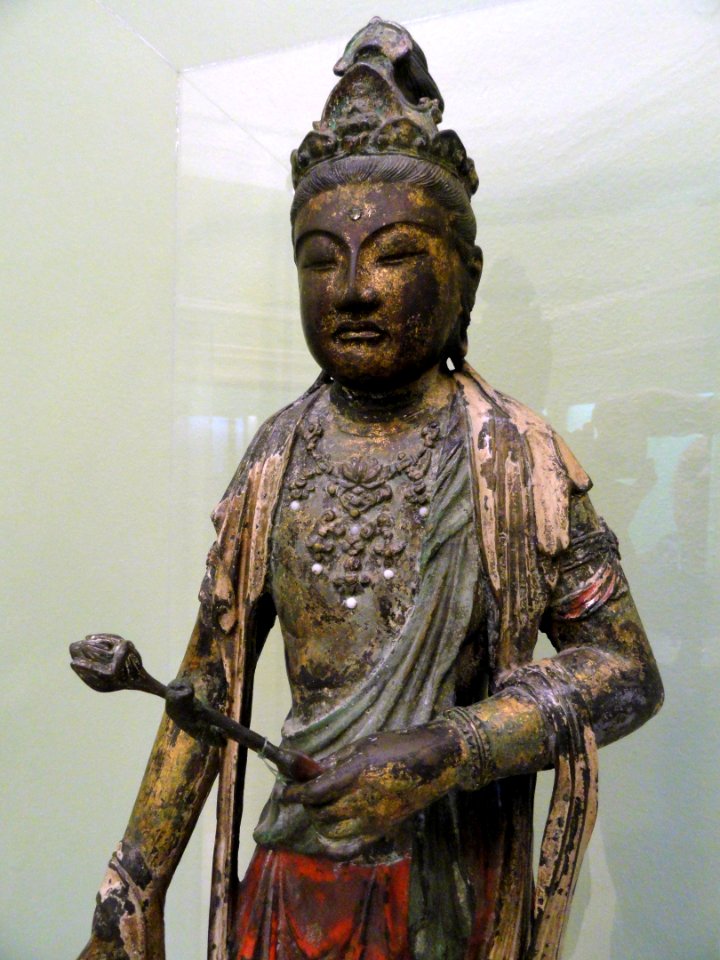 Bodhisattva Figure, Japan, 1600s, alloyed metal - George Walter Vincent Smith Art Museum - DSC03856