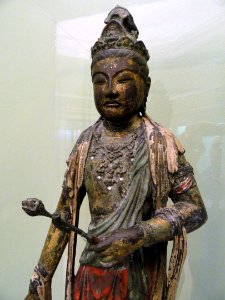 Bodhisattva Figure, Japan, 1600s, alloyed metal - George Walter Vincent Smith Art Museum - DSC03856