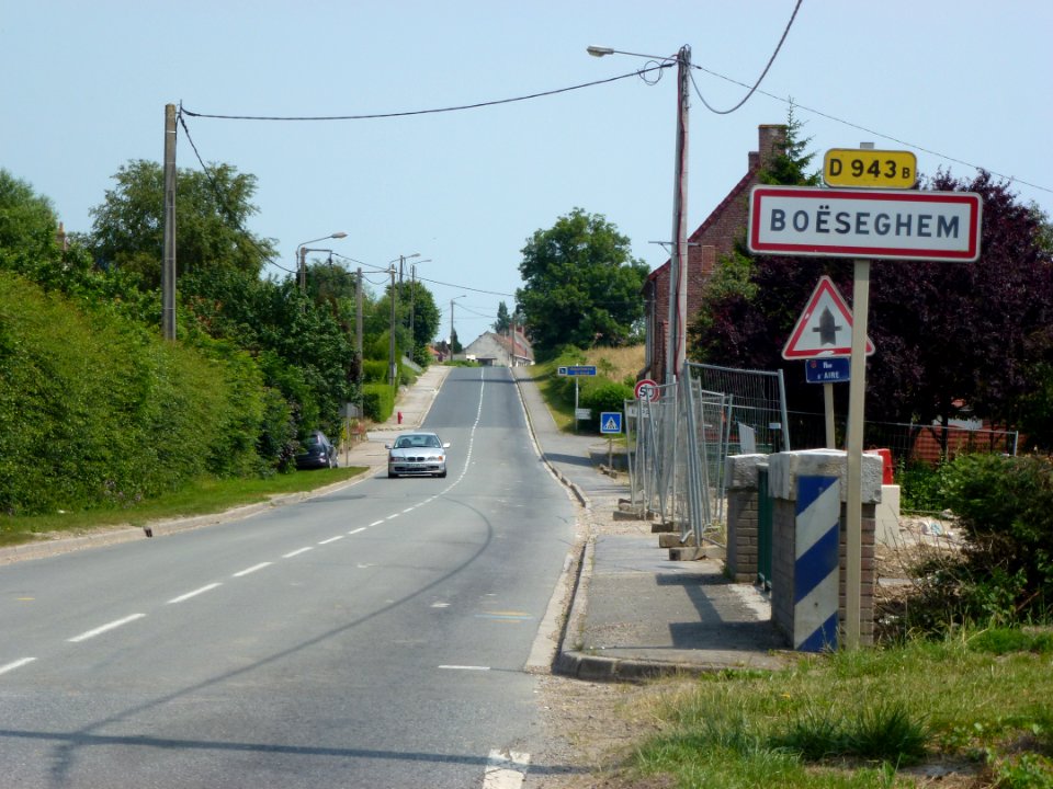 Boëseghem (Nord, Fr) city limit sign