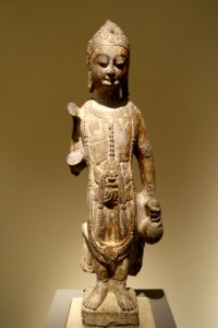 Bodhisattva Guanyin, China, late 6th century AD, limestone with remains of coloring and gilding - Ethnological Museum, Berlin - DSC02091