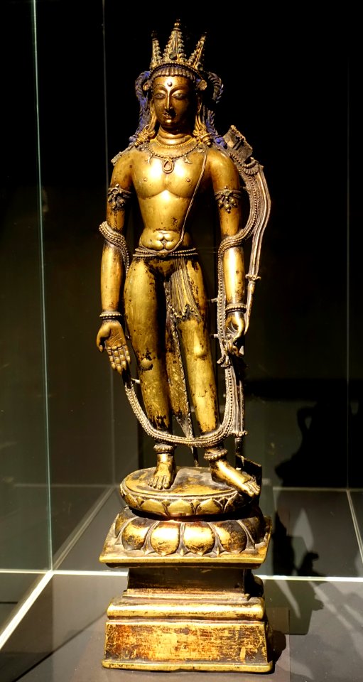 Bodhisattva Padmapani, India, Kashmir, 10th century AD, brass with silver and copper - Linden-Museum - Stuttgart, Germany - DSC03818