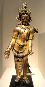 Bodhisattva Avalokiteshvara, Nepal, 14th century AD, copper alloy with semiprecious stones - Arthur M. Sackler Gallery - DSC06031