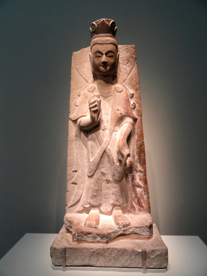 Bodhisattva, Henan province, Luoyang, Gongxian Cave Temples, Cave 1, late Northern Wei dynasty, c. 523 AD, sandstone with traces of pigment - Freer Gallery of Art - DSC05712