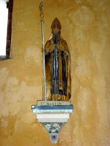 Bossus-lès-Rumigny (Ardennes) église, statue St.Martin