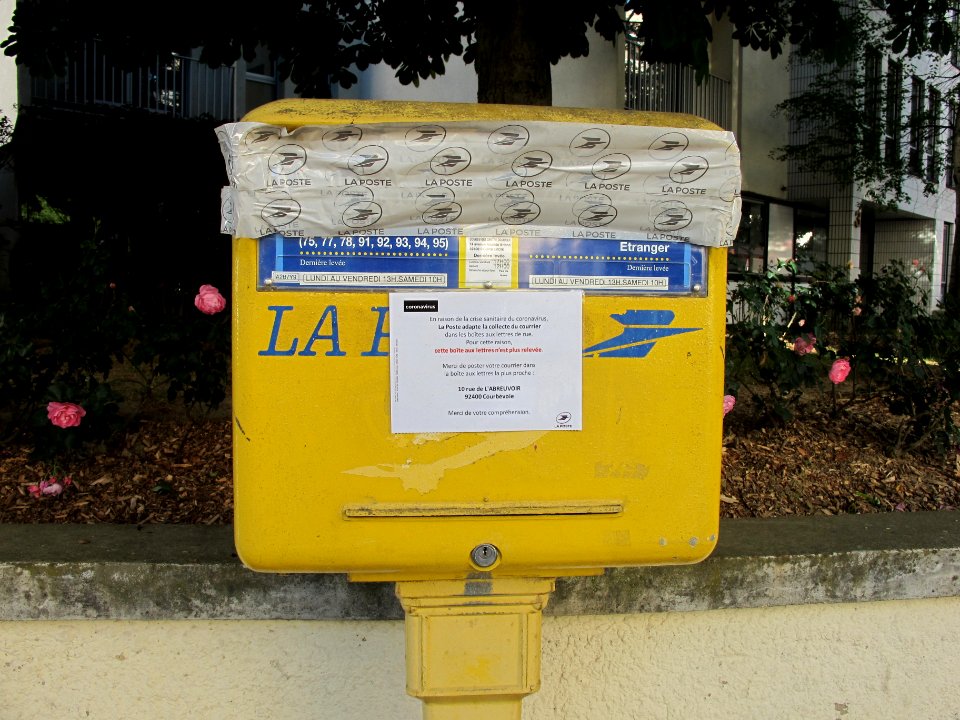 Boîte aux Lettres condamnée pendant le Covid19