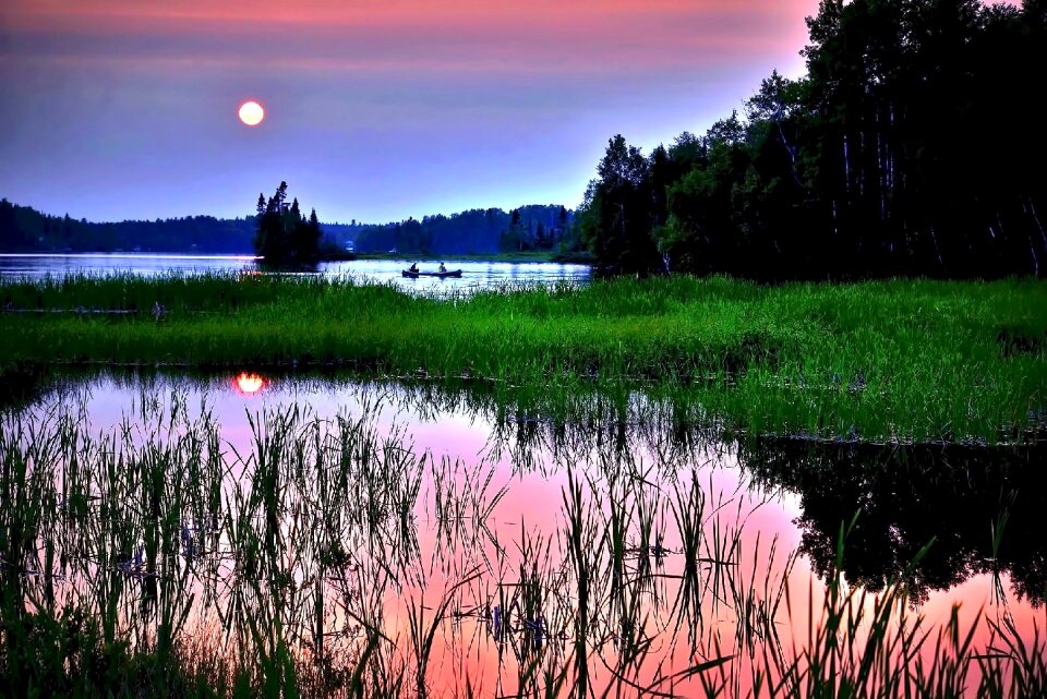 Sky lake clouds photo