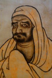Bodhidharma by Unkei Ikkei, Japan, 1504-1520 AD, ink on paper, detail - Linden-Museum - Stuttgart, Germany - DSC03631