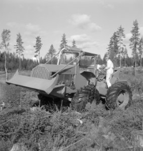Bosbewerking, voertuigen, arbeiders, machines, werktuigen, Bestanddeelnr 253-5363