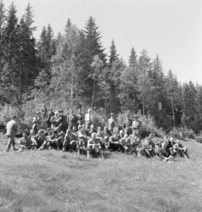 Bosbewerking, mannen, groepsfoto's, Bestanddeelnr 251-9371