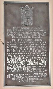 Bossweiler, Kirche, Gedenktafel Merz von Quirnheim