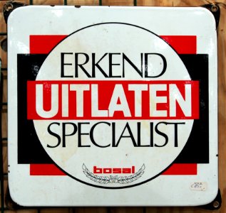 Bosal erkend uitlaten specialist, emaille reclamebord