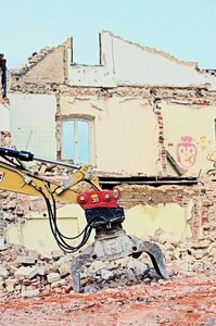 Excavators building rubble construction vehicle