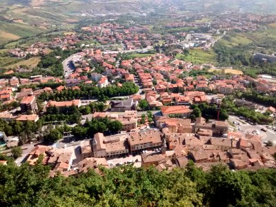 Borgo Maggiore seen from San Marino - June 2016