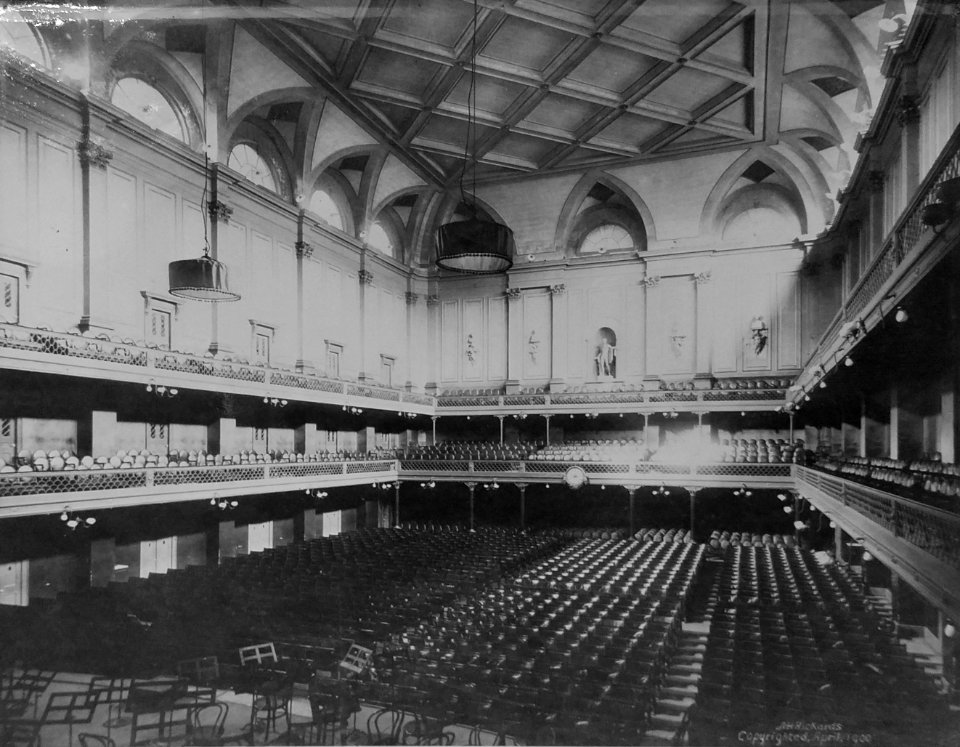 Boston Music Hall, 1900, photograph by A.H. Rickards - Boston Symphony Orchestra - 20181013 194348