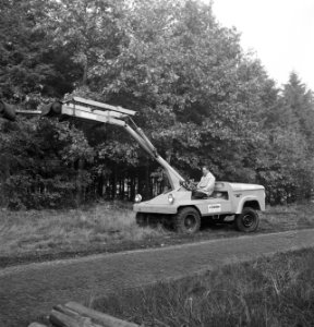 Bosbewerking, machines, werktuigen, arbeiders, werkzaamheden, Bestanddeelnr 253-5972