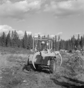 Bosbewerking, machines, werktuigen, arbeiders, Bestanddeelnr 253-5370