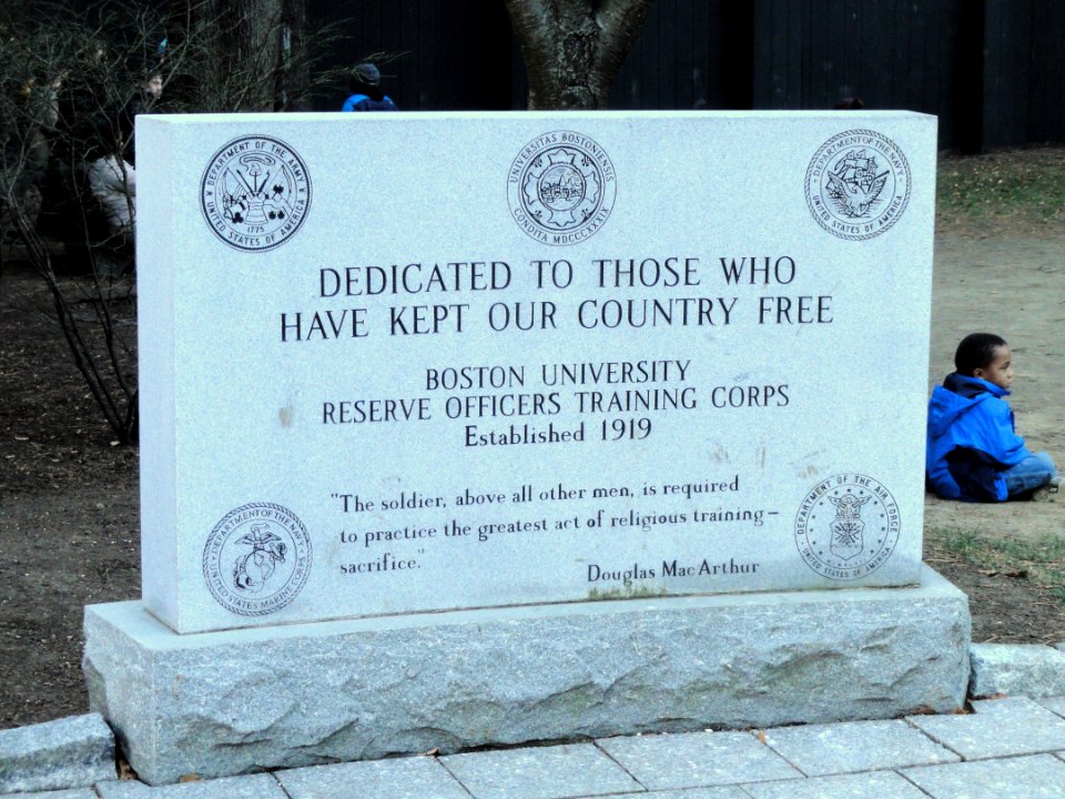 Boston University Reserve Officers Training Corps memorial - DSC03077