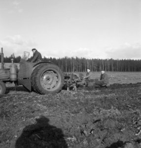 Bosbouw, machines, werktuigen, arbeiders, pootwerkzaamheden, Tractors, Bestanddeelnr 253-4690