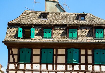 Timbered house shutters alsatian house