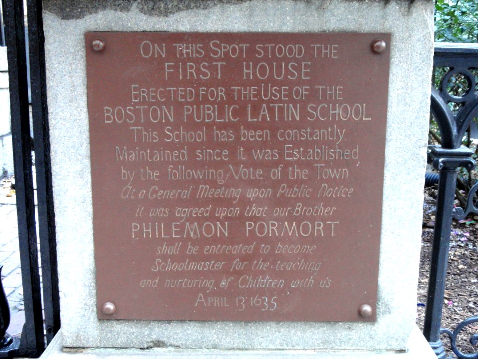 Boston Public Latin School plaque - Boston, MA - DSC04733
