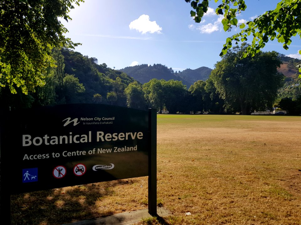 Botanic Reserve cricket ground with sign