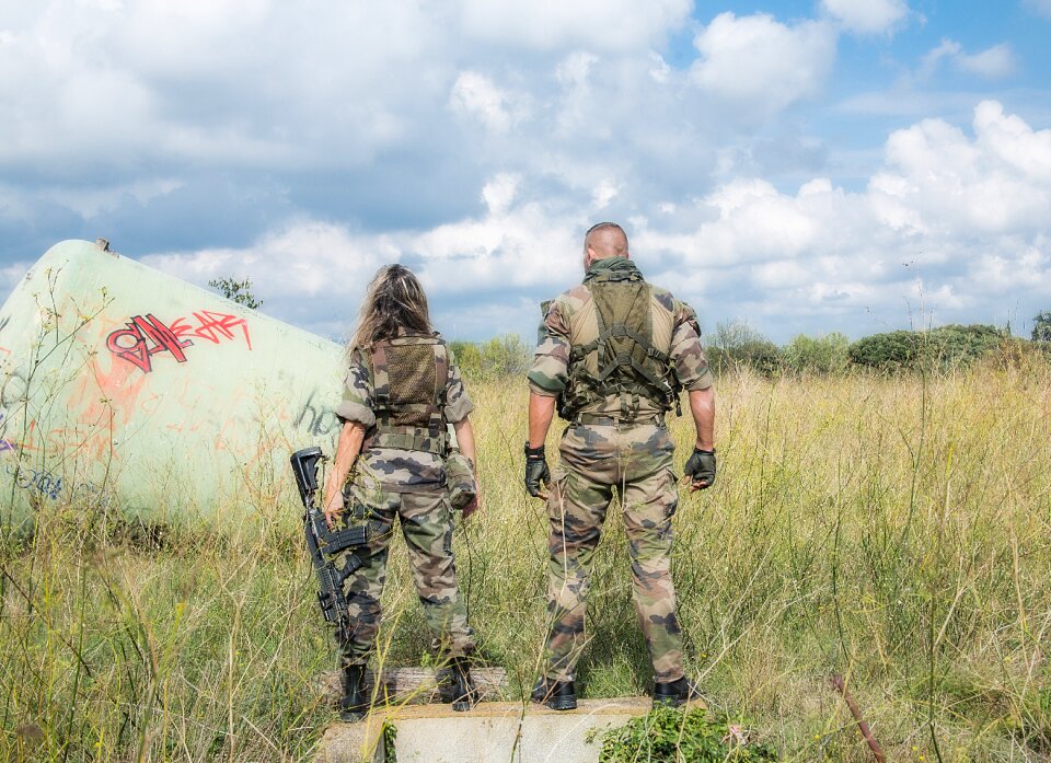 Man woman military