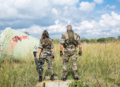 Man woman military