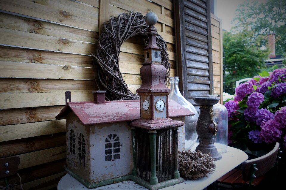 Candle holder bird house decoration