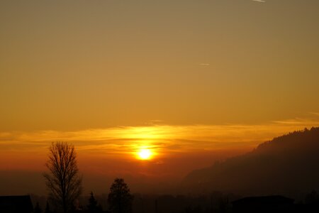 Sunset abendstimmung fog photo