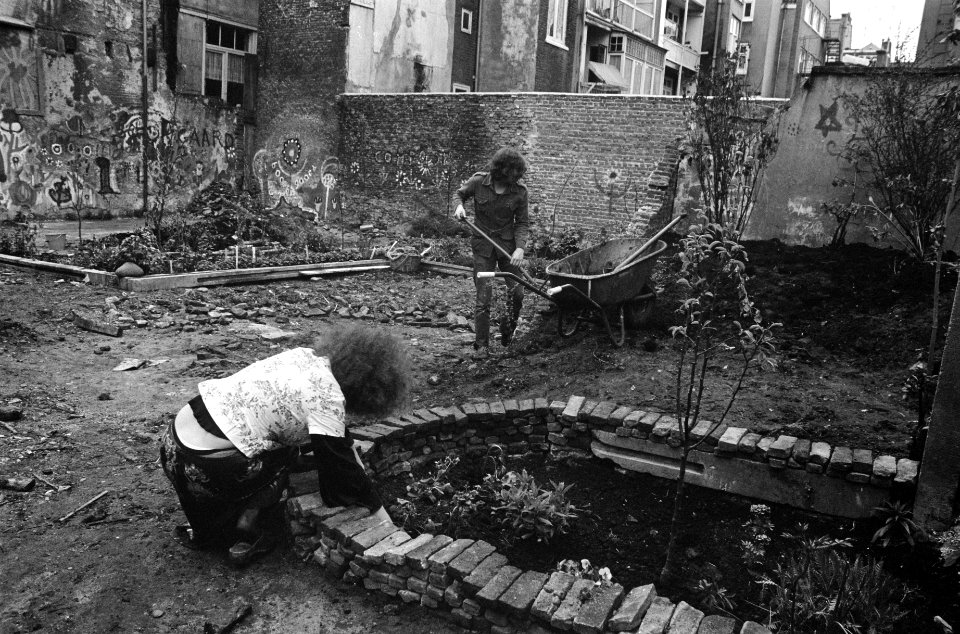 Boomgaard in Jordaan, bezigheden aan boomgaard, Bestanddeelnr 926-3948