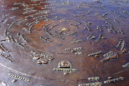 Bronze plaque distances visible places