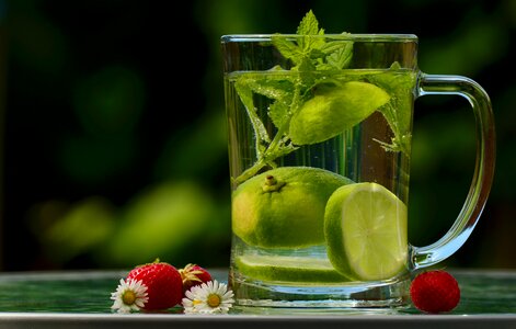 Detox water lemon zitronrnscheibe