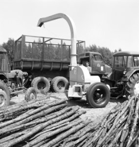 Boomstammen, vrachtwagens, landbouwmachines, werktuigen, Tractors, Bestanddeelnr 253-6032