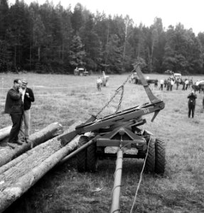 Boomstammen, werktuigen, karren, kabels, kettingen, Bestanddeelnr 253-6123