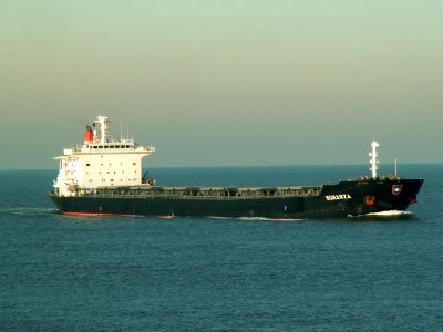 Bonanza - IMO 9273210 - Callsign PJAN p1 approaching Port of Rotterdam, Holland 23-Jan-2006