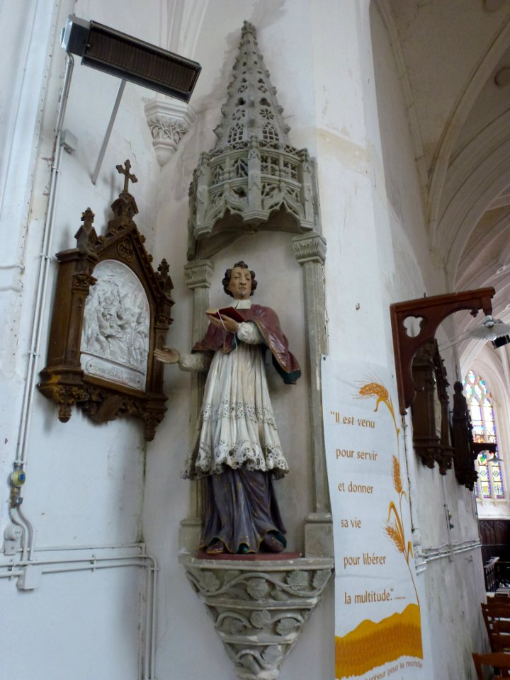 Bomy (Pas-de-Calais, Fr) église Saint-Vaast statue Saint Borromée