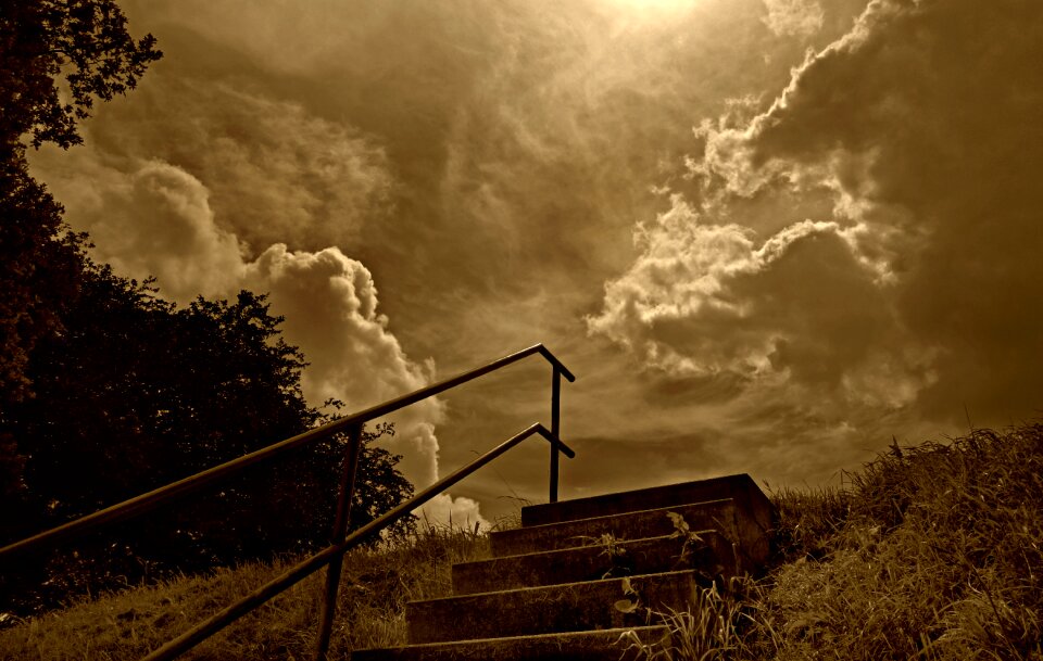 Staircase stone steps dramatic