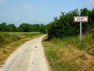 Bomy (Pas-de-Calais, Fr) city limit sign