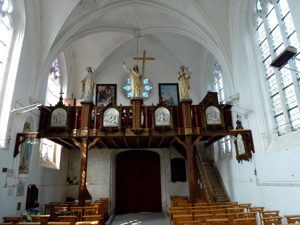 Bomy (Pas-de-Calais, Fr) église Saint-Vaast tribune
