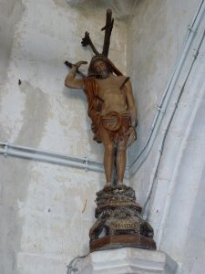 Bomy (Pas-de-Calais, Fr) église Saint-Vaast statue Saint Sébastien
