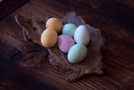 Chocolate eggs candy colorful eggs photo