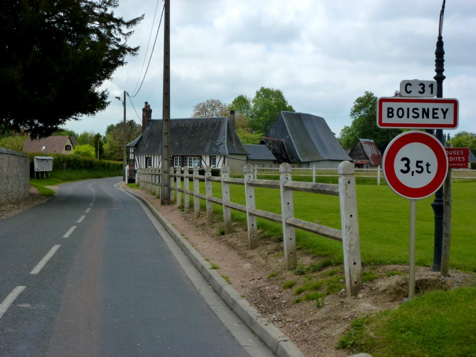 Boisney (Eure, Fr) city limit sign