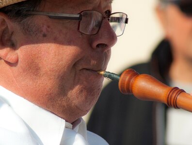 Flute musical instrument street artist