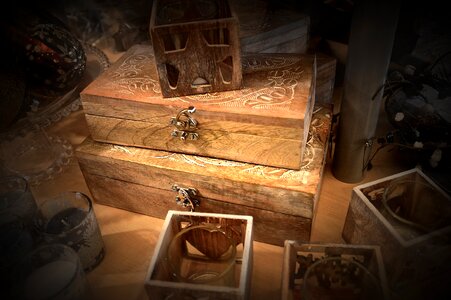 Box magic wooden chest