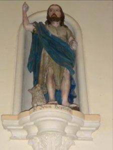 Bornambusc (Seine-Mar.) église, statue 13 Saint Jean Baptiste